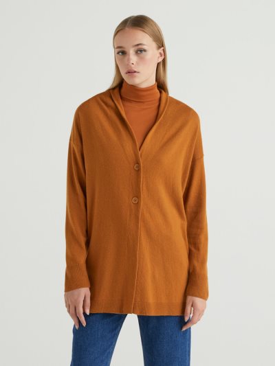 Orange Women's Benetton Cashmere And Wool Blend Cardigan | AU338853