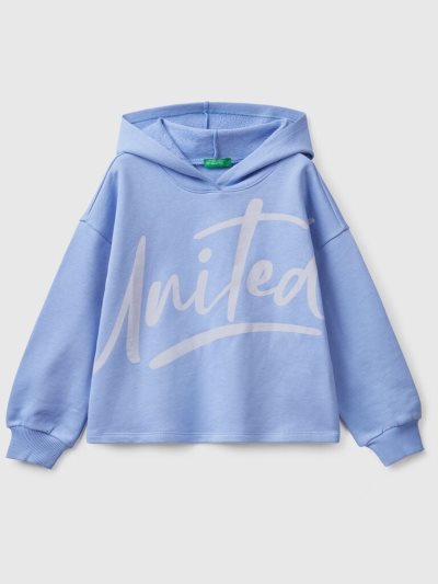 Periwinkle Kids' Benetton Cropped Hood Hoodie | AU478453