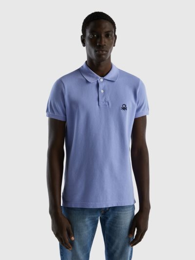 Periwinkle Men's Benetton Periwinkle Violet Slim Fit Short Sleeve Polos | AU201232