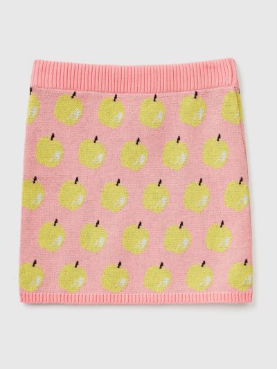 Pink Kids' Benetton Apple Pattern Mini Skirts | AU045030