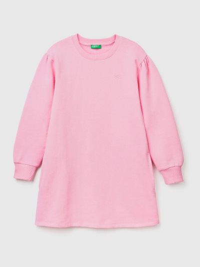 Pink Kids' Benetton Balloon Sleeves Dress | AU365462