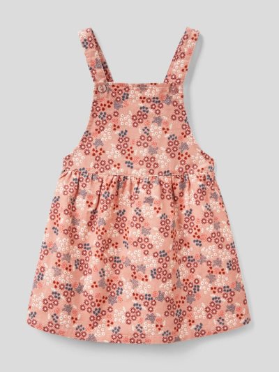Pink Kids' Benetton Floral Dungaree Skirts | AU165436