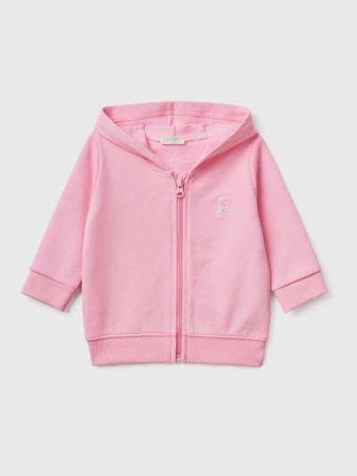 Pink Kids' Benetton Organic Cotton Hooded Sweatshirt | AU742256
