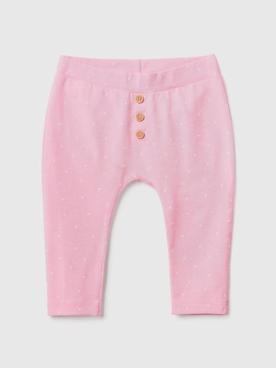 Pink Kids' Benetton Patterned Stretch Cotton Leggings | AU116755