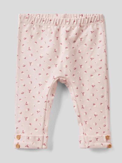 Pink Kids' Benetton Patterned Stretch Cotton Leggings | AU296264