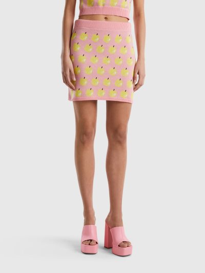 Pink Women's Benetton Apple Pattern Mini Skirts | AU757022