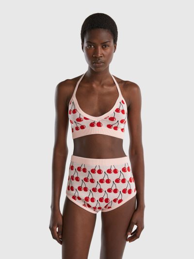 Pink Women's Benetton Cherry Pattern Bra Tanks | AU841847