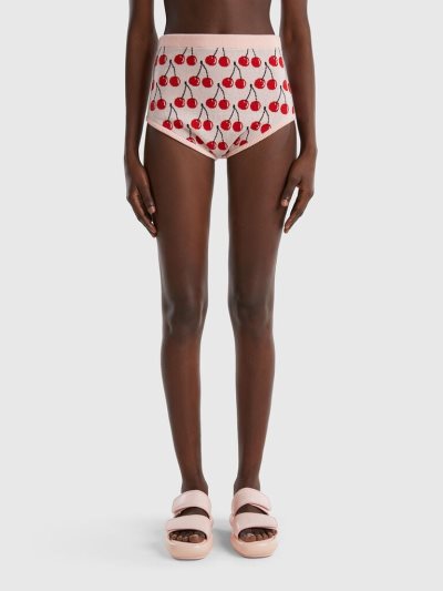 Pink Women's Benetton Cherry Pattern Culottes | AU038648