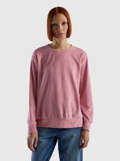 Pink Women's Benetton Organic Cotton Blend Sweatshirt | AU711612