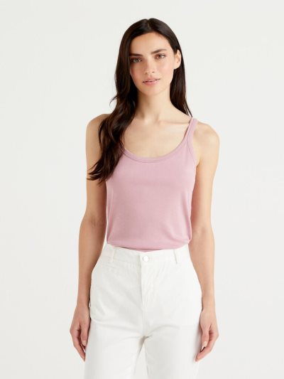 Pink Women's Benetton Pure Cotton Tanks | AU886451