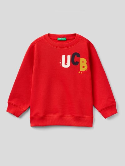 Red Kids' Benetton 100% Organic Cotton Sweatshirt | AU258794