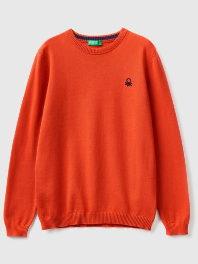 Red Kids' Benetton Pure Cotton Logo Sweaters | AU270267