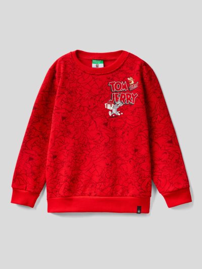 Red Kids' Benetton Tom & Jerry Christmas Sweatshirt | AU604251