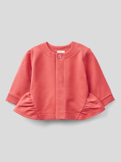 Red Kids' Benetton Warm Ruffles Hoodie | AU050952
