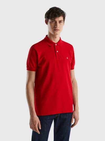 Red Men's Benetton Regular Fit Short Sleeve Polos | AU951162