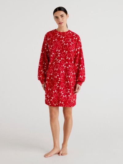 Red Women's Benetton Nightshirt Reindeer Print Nightshirts | AU749857