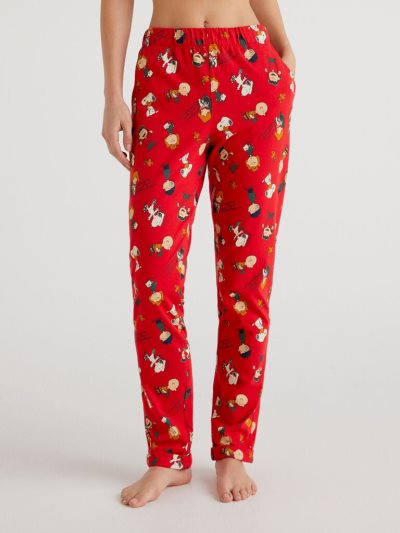 Red Women's Benetton Peanuts Christmas Trousers | AU125230