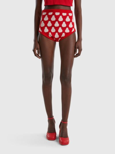 Red Women's Benetton Pear Pattern Culottes | AU037770