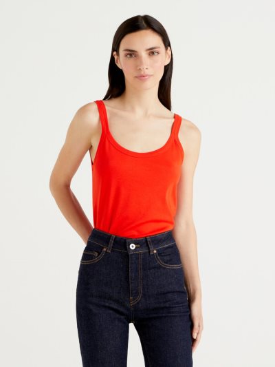 Red Women's Benetton Pure Cotton Tanks | AU456441