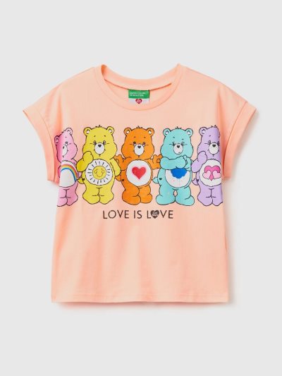 Soft Pink Kids' Benetton Care Bears™ 100% Cotton Short Sleeve T-shirts | AU521116