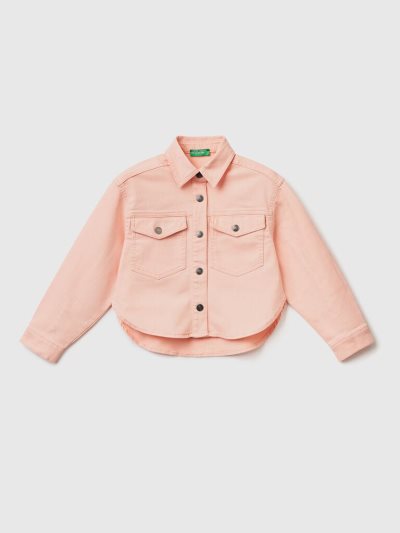 Soft Pink Kids' Benetton Colorful Stretch Cotton Light Jackets | AU900109