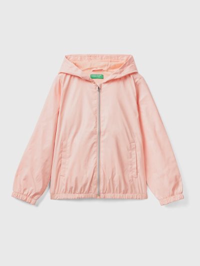 Soft Pink Kids' Benetton Light "Rain Defender" Jackets | AU998231