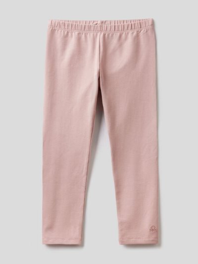 Soft Pink Kids' Benetton Stretch Cotton Leggings | AU830507