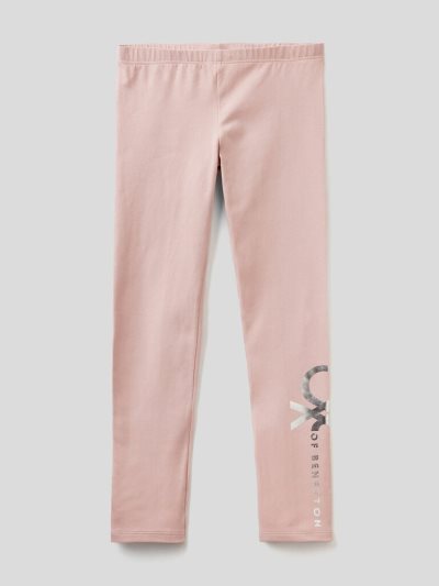 Soft Pink Kids' Benetton Warm Stretch Cotton Leggings | AU164936