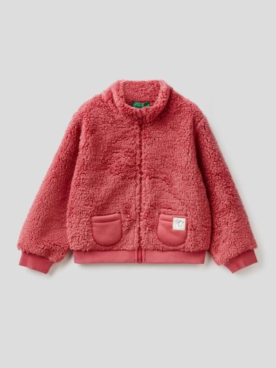 Strawberry Kids' Benetton Teddy Look Zip Sweatshirt | AU832654
