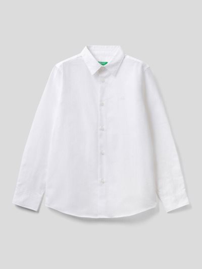 White Kids' Benetton Classic Pure Cotton Shirts | AU509950