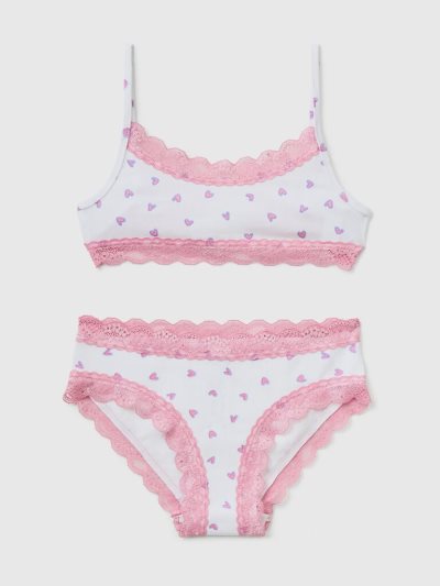 White Kids' Benetton Heart Top Set Matching Sets | AU680214