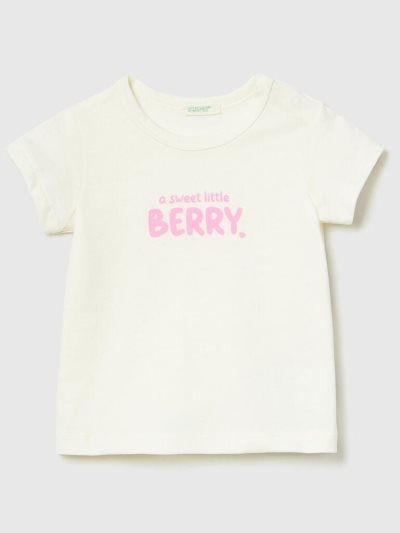 White Kids' Benetton Organic Cotton Print T Shirts | AU880791