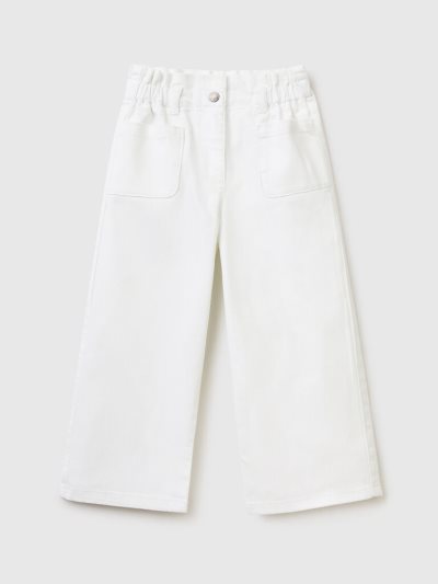 White Kids' Benetton Paperbag Trousers | AU133794