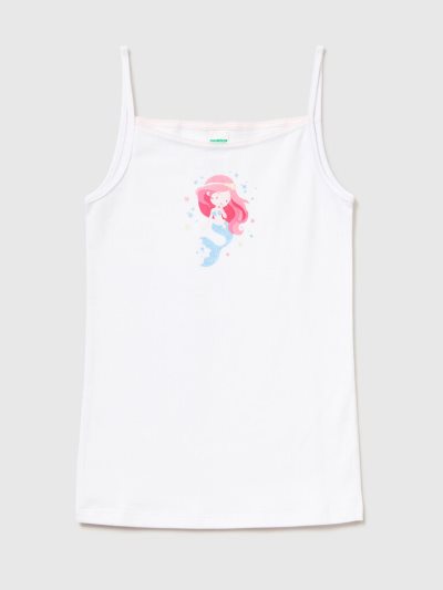 White Kids' Benetton Print Underwear Tanks | AU552597