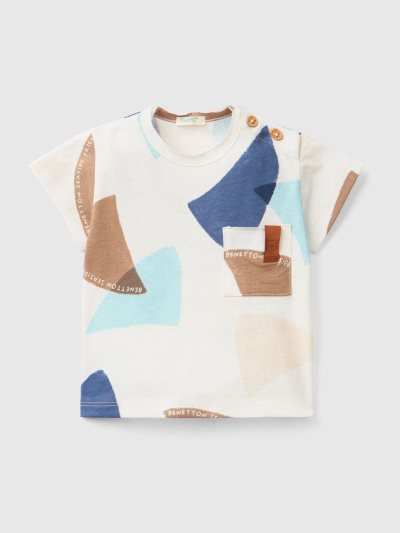 White Kids' Benetton Sail Print T Shirts | AU327743