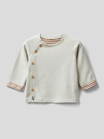 White Kids' Benetton Side Opening Hoodie | AU774825