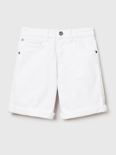 White Kids' Benetton Slim Fit Bermudas | AU103954