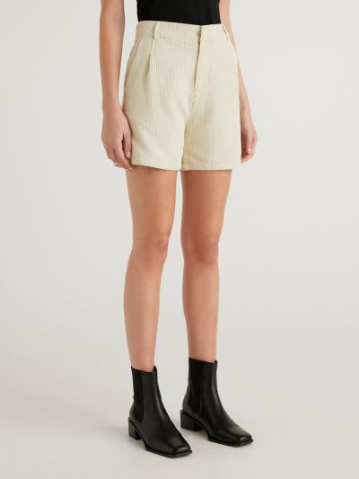 White Women's Benetton Corduroy Bermudas | AU968479