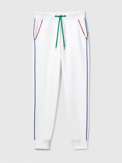 White Women's Benetton Drawstring Sweatpants | AU750411