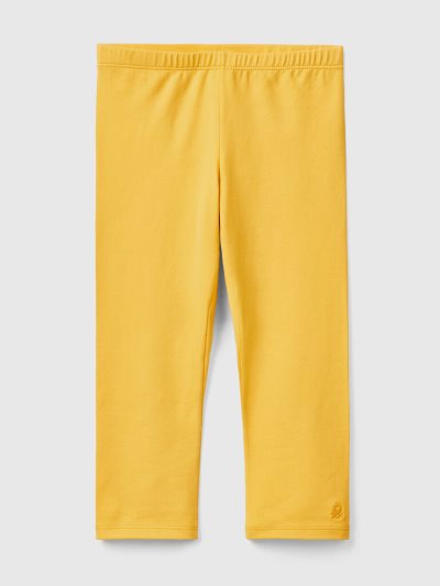 Yellow Kids' Benetton 3/4 Stretch Cotton Leggings | AU635402